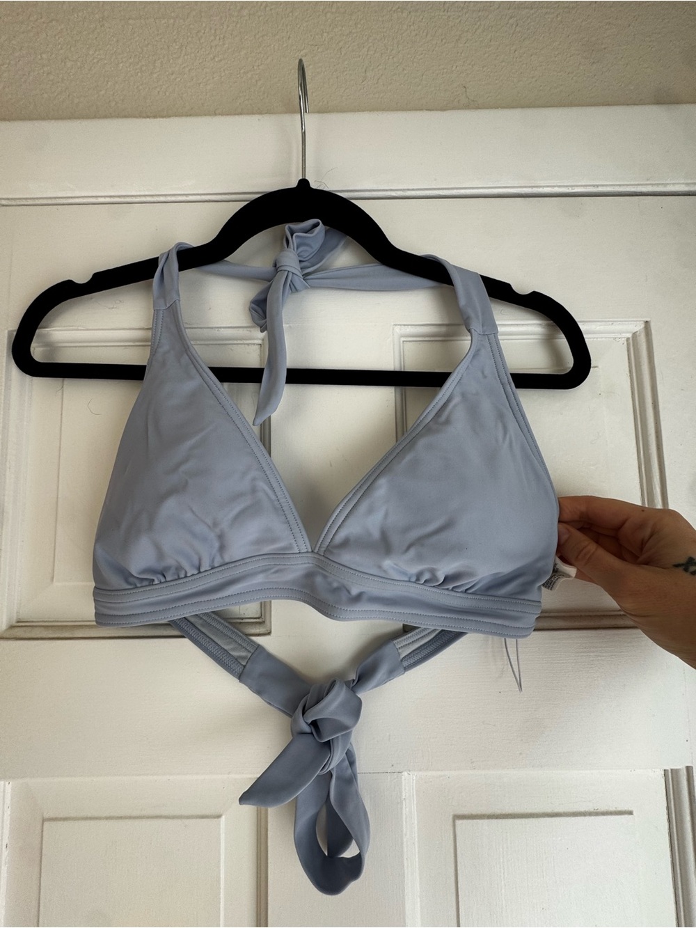 Prana Periwinkle Blue Halter Bandeau Bikini Top